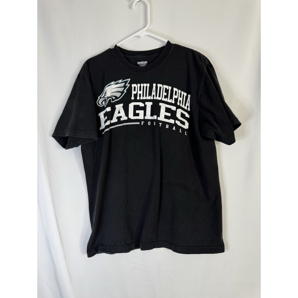 Reebok Philadelphia Eagles T-Shirt Men's Large‎ Black NFL Football Graphic Tee